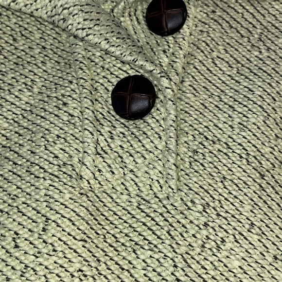 Soft Surroundings lime green Woven sweater button neck Pullover Henley, cotton L - Picture 12 of 14